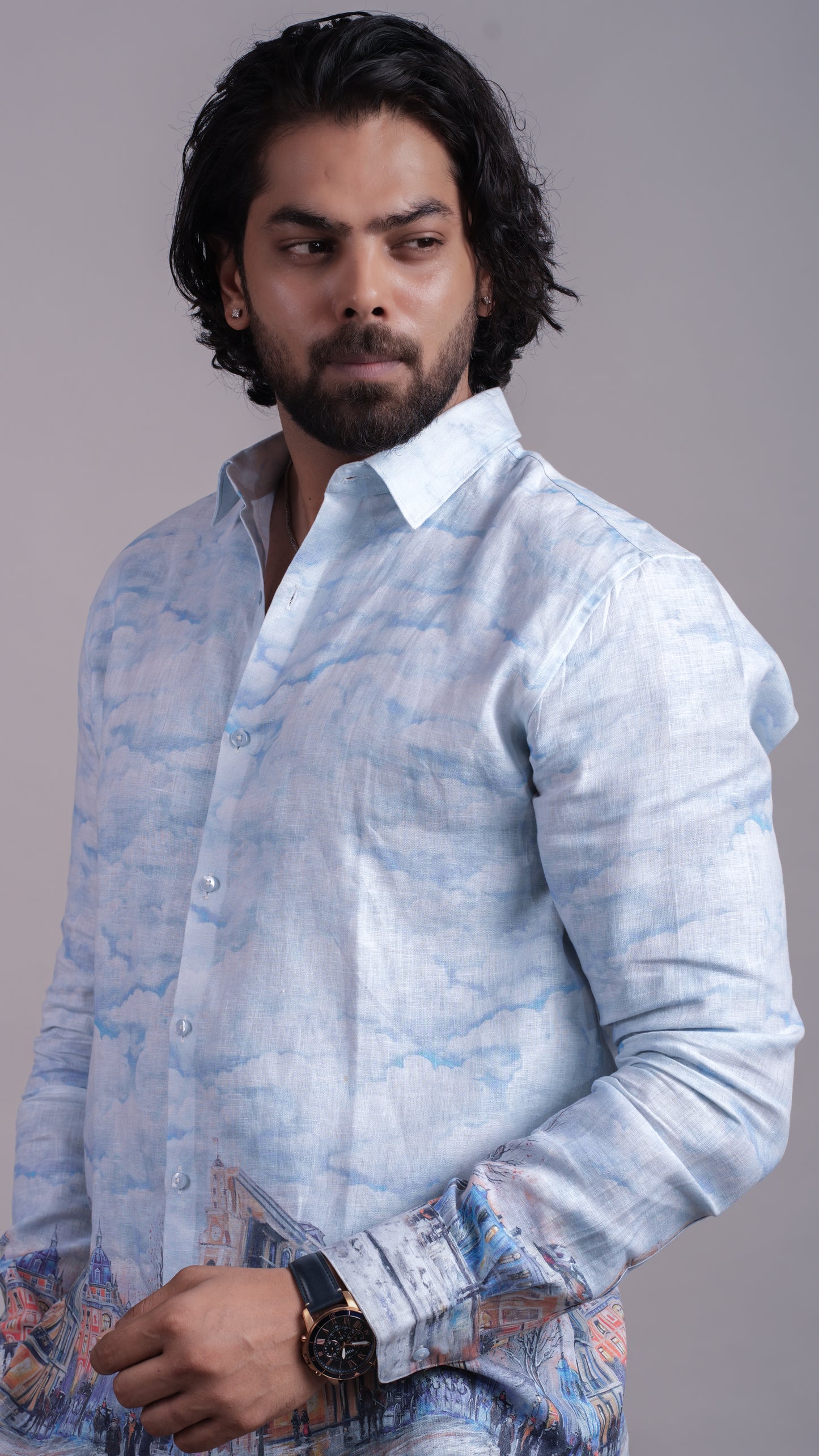 Azure Mirage Sketch Shirt