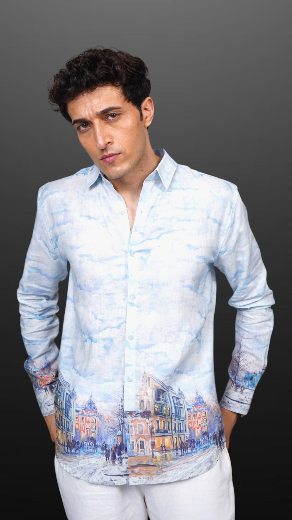Azure Mirage Sketch Shirt